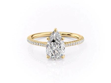 The Pave Lexie Set With A 1.5 Carat Pear Moissanite Online Hot Sale