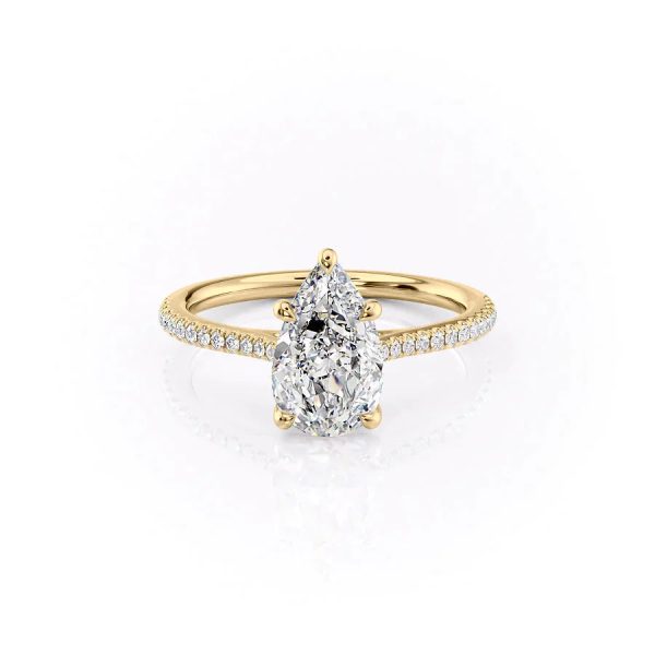 The Pave Lexie Set With A 1.5 Carat Pear Moissanite Online Hot Sale