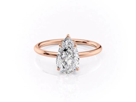 The Lily Set With A 2.5 Carat Pear Moissanite Hot on Sale