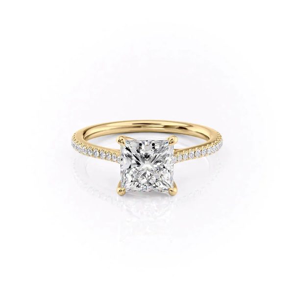 The Pave Lexie Set With A 2.5 Carat Princess Moissanite Online