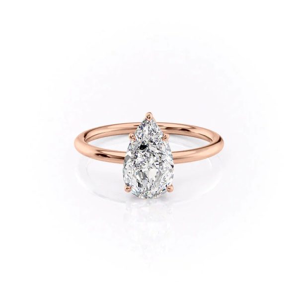 The Lily Set With A 3 Carat Pear Moissanite Cheap