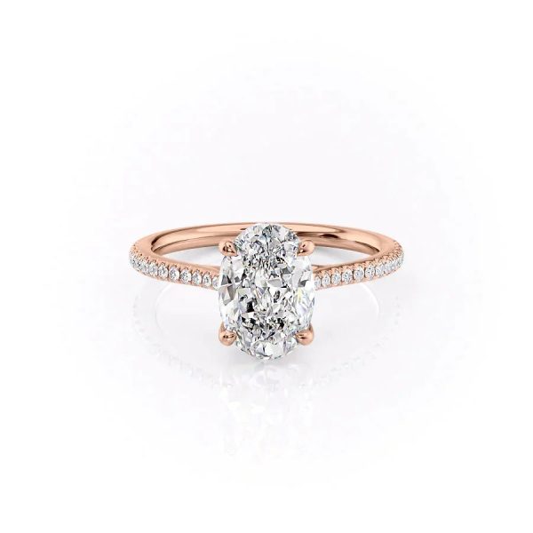 The Pave Lexie Set With A 1.5 Carat Oval Moissanite Sale