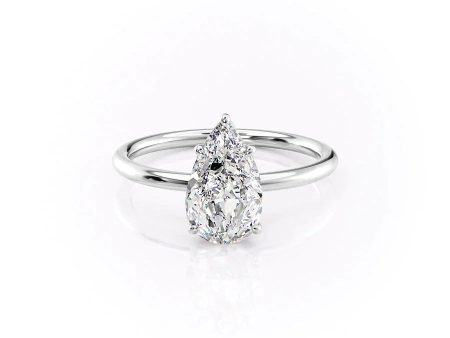 The Lily Set With A 4 Carat Pear Moissanite Fashion