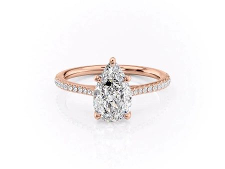 The Pave Lexie Set With A 2.5 Carat Pear Moissanite Online now