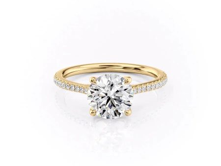 The Pave Lexie Set With A 3.5 Carat Round Moissanite For Cheap