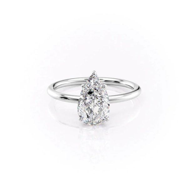 The Lily Set With A 1.5 Carat Pear Moissanite Online Hot Sale