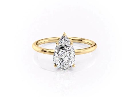 The Lily Set With A 2 Carat Pear Moissanite Cheap