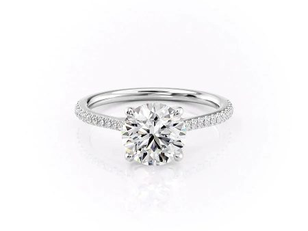 The Pave Lexie Set With A 1.5 Carat Round Moissanite Online