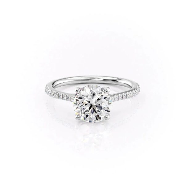 The Pave Lexie Set With A 1.5 Carat Round Moissanite Online