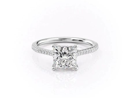 The Pave Lexie Set With A 3.5 Carat Princess Moissanite Supply