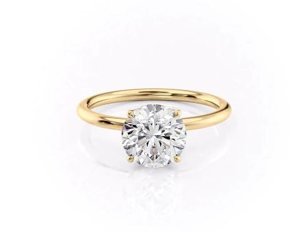 The Lily Set With A 5 Carat Round Moissanite Online Sale