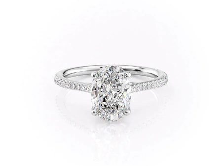 The Pave Lexie Set With A 1 Carat Oval Moissanite For Discount