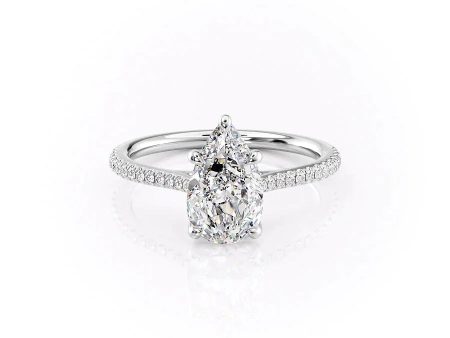 The Pave Lexie Set With A 4.5 Carat Pear Moissanite Online Sale