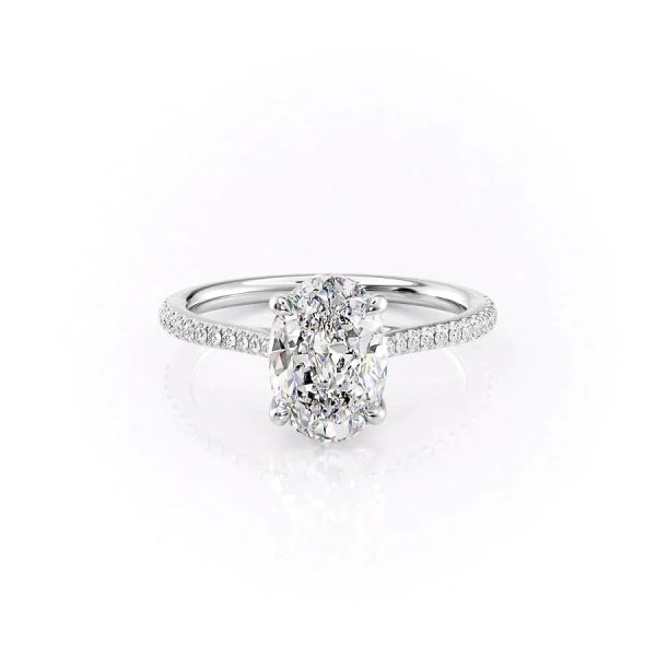 The Pave Lexie Set With A 3.5 Carat Oval Moissanite Online Sale