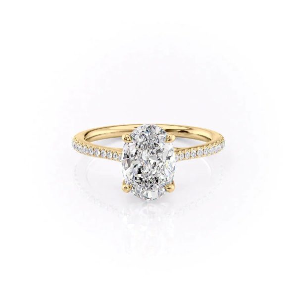 The Pave Lexie Set With A 2 Carat Oval Moissanite Sale