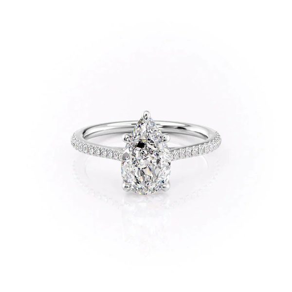 The Pave Lexie Set With A 2 Carat Pear Moissanite Fashion